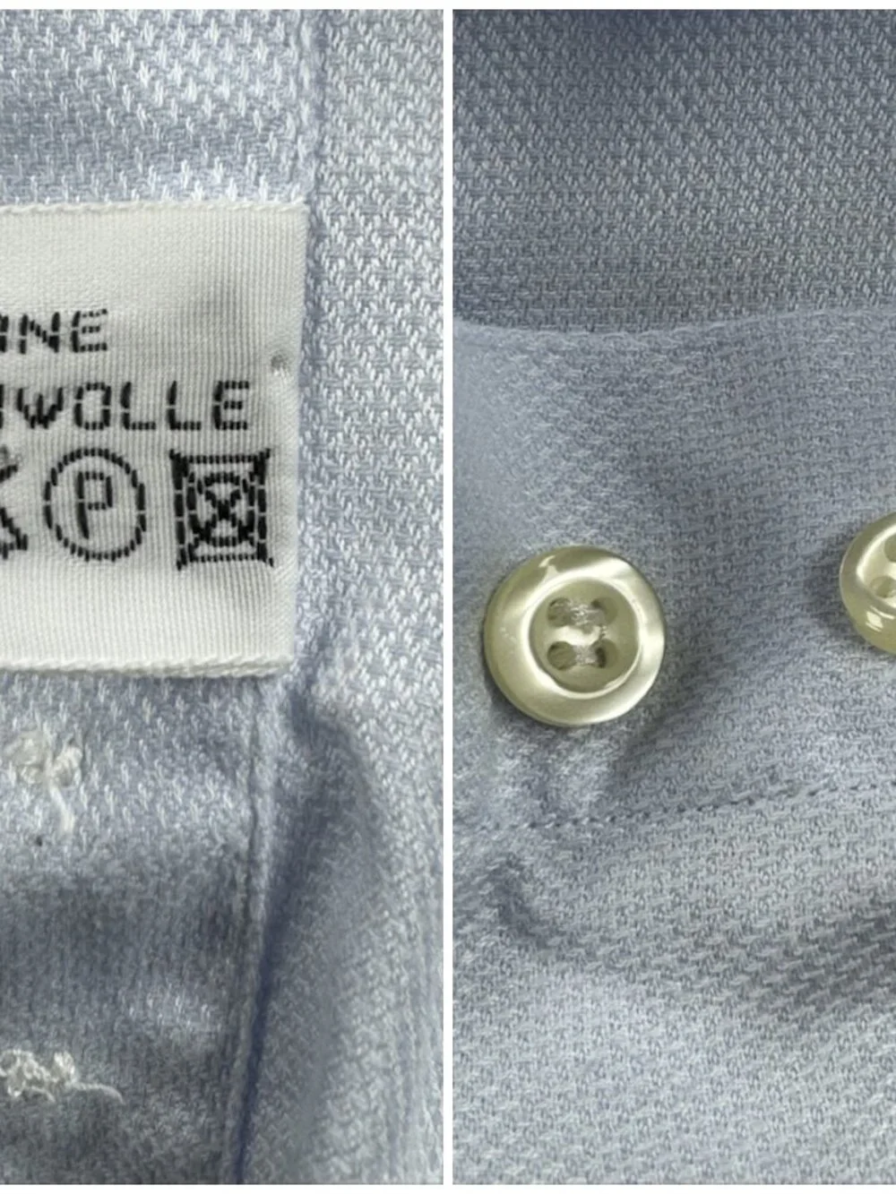 Balmain Tessuto Doppio Ritorto 17.5 Cotton Blue Men Point Shirt Button Up Woven